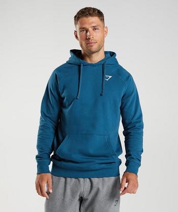 Gymshark Crest Muške Majica S Kapuljačom Plave | HR 2739SGL